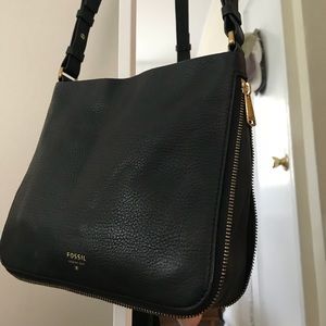 Authentic Pebbled Leather Fossil Crossbody